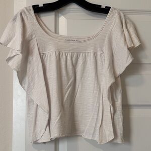 American Eagle Outfitters Women's Light Cream Blouse